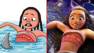 Moana Scenes Funny Drawing Meme | Try Not to Laugh 