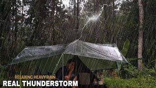 Camping in the craziest Thunderstorm️Camping in heavy rain and storm