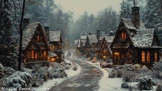 Cozy Snowy Christmas Village in 4K  With Relaxing Christmas music