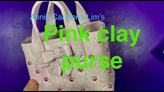 Super cute PINK PURSE Air dry clay! Learn the easy way to make it! No baking!