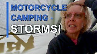 MOTORCYCLE CAMPING IN STORMY WEATHER !  #REITent #Motocamping (S2 EP25)