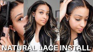 THE EASIEST WAY TO INSTALL A LACE WIG, NO BABY HAIRS NEEDED! FT.UNICE HAIR!