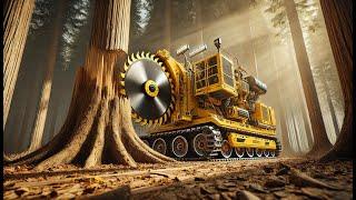 Extreme Dangerous Fastest Big Chainsaw Cutting Tree Machines | Monster Stump Removal Excavator #7