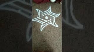 5*3 dots easy star kolam/muggu/easy & simple rangoli/padi kolam/pooja muggu