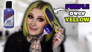 PURPLE shampoo over YELLOW hair!