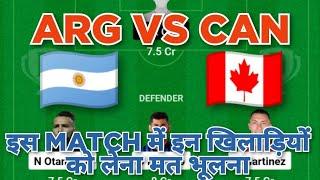 ARG vs CAN Football dream11 team | ARG vs CAN Football dream11 team prediction win