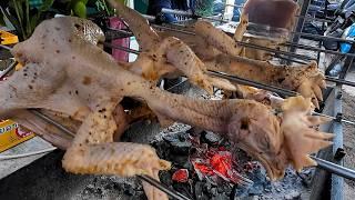 Patience! Loas Street Food King Shows How To Make The Perfect Street Pork & Chicken BBQ