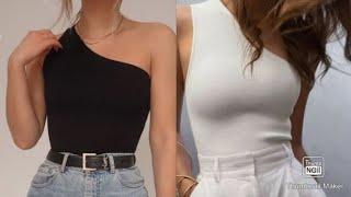 How to draft and sew one shoulder top/ one shoulder top easy beginner guide
