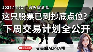 【美股Alpha姐】2024.11.22 一周美股复盘｜大盘卡裆到何时？下周交易计划全公开｜这只股票已到抄底点位｜英伟达，特斯拉，COIN将何去何从？