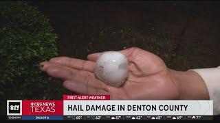 Hail damage in Denton County