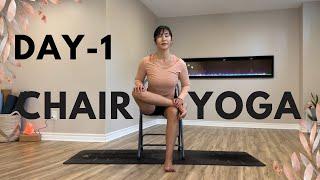 15 Minutes Mobility & Flexibility Flow | 10 Day Chair Yoga Challenge Series || Day-1 🪑