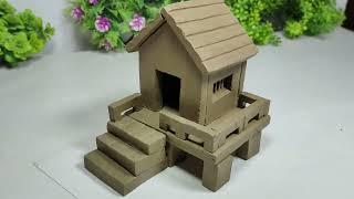 Amazing technique build DIY miniature Clay House | how to make Clay House #11