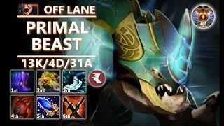 Primal Beast Off Lane | 7.36c | Pos 3 PB ROMP N' STOMP Facet | Dota 2 Immortal Gameplay