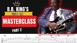 B.B. King Masterclass Part 2: Playing over changes, note choices, Jazz progressions and more