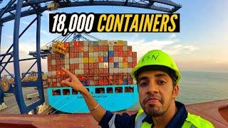 HUGE Ship With 18,000 Containers Unloaded In 10 minutes | Vlog