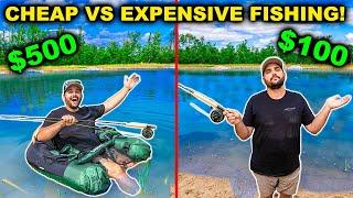 CHEAP vs EXPENSIVE Backyard Pond FISHING Challenge!!!