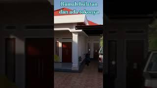 Desian rumah 8x12 meter desertai ada toko 4x5 meter di depan rumah.