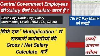 How to Calculate Salary Of Government Jobs | 7th PC Pay Matrix | Central Government Employees Salary