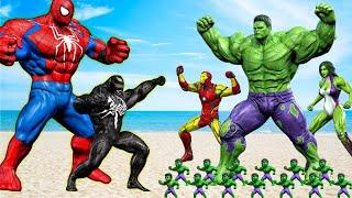 Recuse Spider-Man Venom Vs Team Hulk & Iron Man: Who Is The King Of Super Heroes?-LIVE STORY ACTION