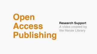 Open Access Publishing - Research Support Hanze Library