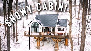 *Snowy* FARMHOUSE TREEHOUSE CABIN AIRBNB FULL TOUR! | Mountain Treehouse!