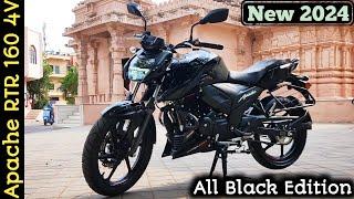 2024 TVS Apache RTR 160 4V Review | New All Black Edition | Price & Mileage