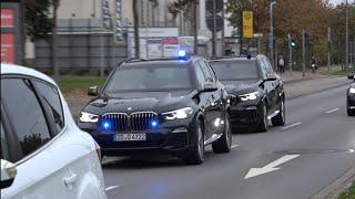 [Gepanzerte Sonderfahrzeuge!] 2 Gepanzerte BMWs vom Personenschutz auf Einsatzfahrt || Dresden