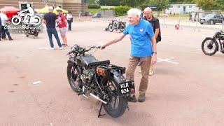 One-off 1929 AJS inline 4 cylinder prototype - quick look & start-up