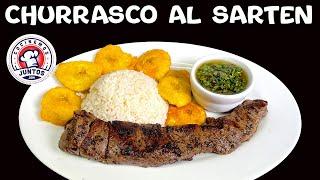 Churrasco de Lomo de Res con Tostones y Salsa Chimichurri