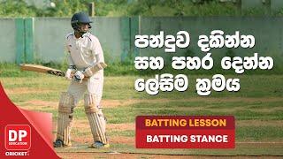 පන්දුව දකින්න සහ පහර දෙන්න ලේසිම ක්‍රමය | BATTING LESSON - BATTING STANCE