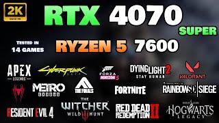 RTX 4070 Super + Ryzen 5 7600 : Test in 14 Games in 2024 | 1440p | All Settings Tested