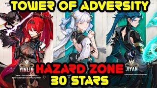 Yinlin, Jinhsi & Jiyan | Hazard Zone 30 Stars | Tower of Adversity | Wuthering Waves