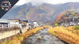 Walking with the Misty landscape of a Mountain Village in Gangwondo | 4K KOREA | Oct.2022