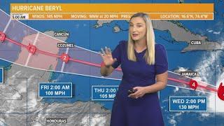 Hurricane Beryl taking aim at Jamaica Wednesday