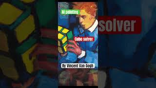 The cube solver by Vincent van Gogh, AI paintings