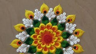 small and easy everyday rangoli||  simple rangoli design for festival|| sand art