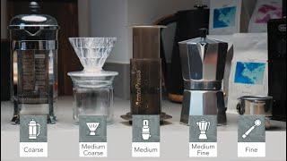 A Guide to Coffee Grind Sizes - for all Brew Methods