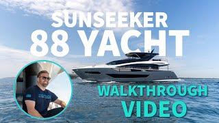 Grey Hull Sunseeker 88 Yacht Full Video Walkthrough