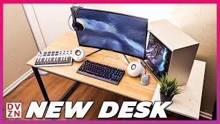 Dope Woodgrain & Marble Desk W/Storage | Cubiker 55in Desk