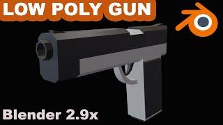 blender 2.9x low poly gun modeling