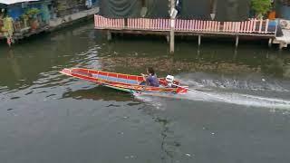 (4K) Water taxi, Klong Bang Luang. Bangkok. 2034.