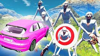 Jumping CARS in the mountains with giant SCP 096 MODEST! Cars Crashes - Beamng Drive