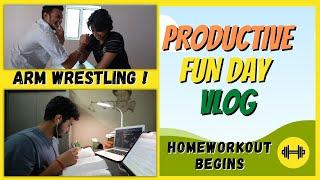 Homeworkout | Productive day | muscle building home workout