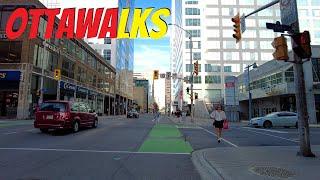 Biking downtown Ottawa's Laurier St - Gloucester St & Nepean St during election day - Sept 20 2021