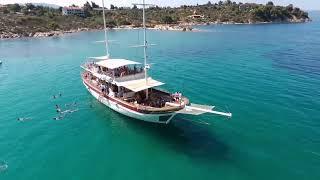 Blue lagoon cruise Lagonisi gulf Halkidiki Athos sea cruises