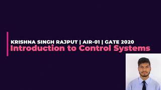 Control Systems | GATE | Lecture#0 | Krishna Singh Rajput