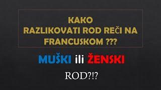 FRANCUSKI JEZIK- 11/ 2024 Kako razlikovati rod imenica na francuskom? MUŠKI ili ŽENSKI ROD?