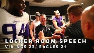 Mike Zimmer, Linval Joseph and John DeFilippo's Postgame Locker Room Speeches | Minnesota Vikings