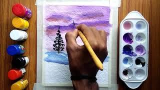 Landscape Painting | Landscape Tutorial | Poster Colour Painting | Delight Paintings