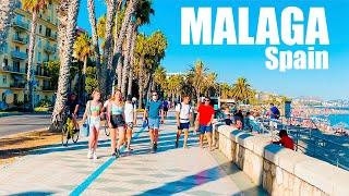 4K Walk Málaga La Malagueta Spain   Paseo Pablo Ruiz Picasso Walking Tour With Captions